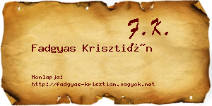 Fadgyas Krisztián névjegykártya
